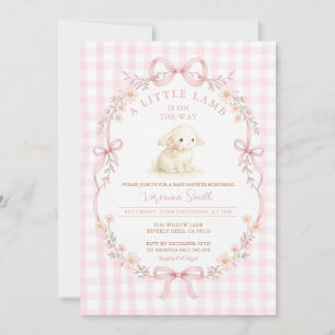 Invitation Agneau Rose Est En Route