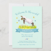 Invitation Agneau sautant mignon accueil dans le monde aqua (Devant)