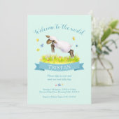 Invitation Agneau sautant mignon accueil dans le monde aqua (Debout devant)