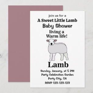 Invitation Agneau Vivant Une Vie Chaude Drôle Baby Shower Agn