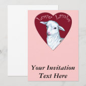 Invitation Agneaux d'amour (Devant / Derrière)