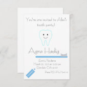 Invitation Agra Hadig Tooth Party (Devant / Derrière)