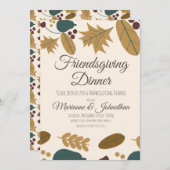 Invitation Agréable Feuille verte Thanksgiving (Devant / Derrière)