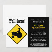 Invitation Agriculteur drôle sur la fête d'anniversaire de (Devant / Derrière)