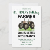 Invitation Agriculture Tracteur champ Anniversaire de l'agric (Devant)