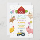 Invitation Agritourisme Animaux 1er Anniversaire de enfant Fi (Devant)