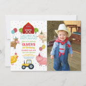 Invitation Agritourisme Animaux 1er Anniversaire de enfant Ph (Devant)