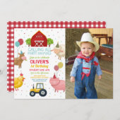 Invitation Agritourisme Animaux 1er Anniversaire de enfant Ph (Devant / Derrière)