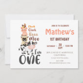 Invitation Agritourisme Animaux baryard Premier 1er anniversa (Devant)