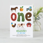 Invitation Agritourisme Barnyard Animaux Fruits Mignonne 1er (Debout devant)