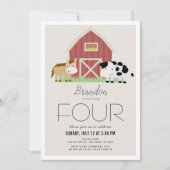 Invitation Agritourisme Barnyard Beige Anniversaire Invitatio (Devant)