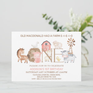 Invitation Agritourisme moderne Thème premier anniversaire In