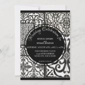 Invitation Agritourisme rustique Carrelage moderne Noir Blanc (Devant)