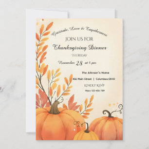 Invitation Agritourisme rustique Cosy automne Thanksgiving