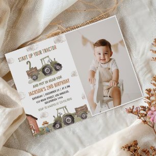 Invitation Agritourisme Tracteur 2e anniversaire Photo