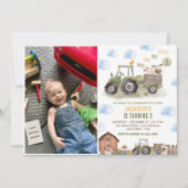 Invitation Agritourisme Tracteur 2e fête d'anniversaire Photo (Devant)