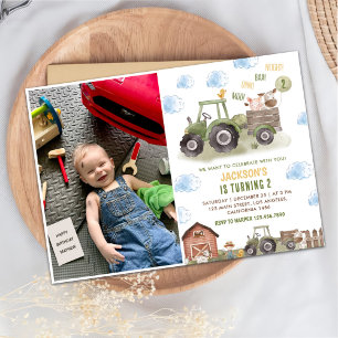 Invitation Agritourisme Tracteur 2e fête d'anniversaire Photo
