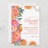 Invitation Agrumes d'été moderne Orange floral douche nuptial (Devant)