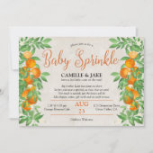 Invitation Agrumes Orange Little Cutie Neutral Bébé Sprinkel (Devant)