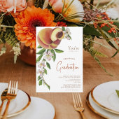 Invitation Agrumes Pêche Florale Pêche Photo Graduation