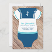 Invitation Ahoy Baby shower Invitation, marin, nautique (Dos)