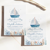Invitation Ahoy ! C'est un Baby shower Boy Cute Sailboat