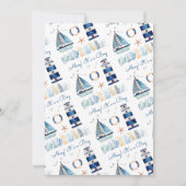 Invitation Ahoy ! C'est un Baby shower de bateau à voile Boy (Dos)