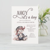 Invitation Ahoy c'est un Baby shower de pirates (Debout devant)