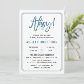 Invitation Ahoy ! C'est un garçon Ancre Baby shower Invitatio (Debout devant)
