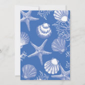 Invitation Ahoy C'est un garçon Baby shower Blue Ocean Shells (Dos)