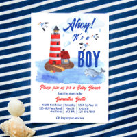 Ahoy c'est un garçon baby shower marin nautique