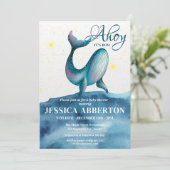 Invitation Ahoy, C'est un garçon Baby shower nautique (Debout devant)