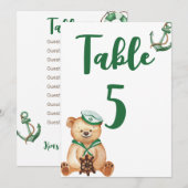 Invitation Ahoy c'est un garçon en peluche d'ours numéro de t (Devant / Derrière)