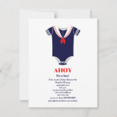 Invitation Ahoy C'est un garçon Nautical Sailor Baby shower (Devant)