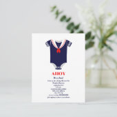 Invitation Ahoy C'est un garçon Nautical Sailor Baby shower (Debout devant)