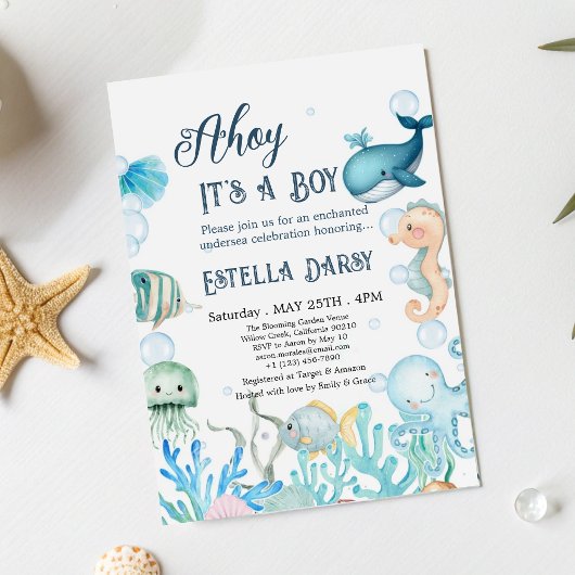 Invitation Ahoy ! C'est un garçon sous le Baby shower Sea Boy