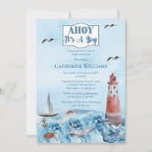 Invitation Ahoy C'est un petit phare Ocean Baby Sprinkle (Devant)