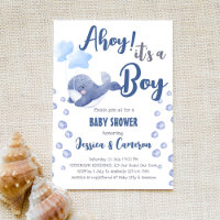 Ahoy de baleine bleue c'est un baby shower nautiqu