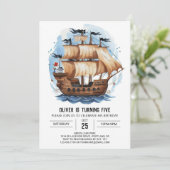 Invitation Ahoy Enchanted Waves Pirate Anniversaire (Debout devant)
