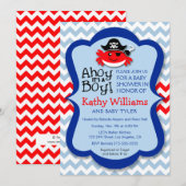 Invitation Ahoy It's A Boy - Baby shower de pirate Crab Boy (Devant / Derrière)