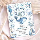 Invitation Ahoy It's A Boy Nautical Sea Ocean Baby Shower