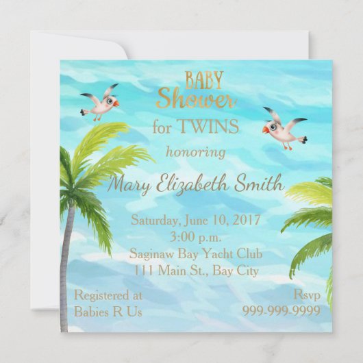 Invitation Ahoy It's Twins (Dos)