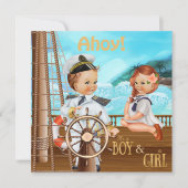 Invitation Ahoy It's Twins (Devant)