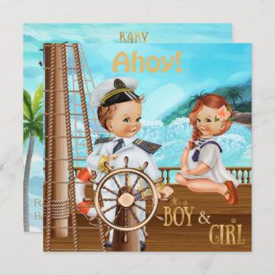 Invitation Ahoy It's Twins