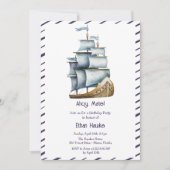 Invitation Ahoy mate Nautical anniversaire de enfant (Devant)