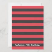 Invitation Ahoy Mates Black Red Sail Ship Anniversaire de enf (Dos)