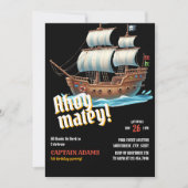 Invitation Ahoy Matey ! Anniversaire du navire pirate (Devant)