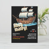 Invitation Ahoy Matey ! Anniversaire du navire pirate (Debout devant)