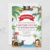 Invitation Ahoy Matey Boys Pirate Ship Anniversaire Invitatio (Devant)