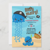 Invitation Ahoy Matey ! Octopus Pirates Boys Anniversaire (Devant)